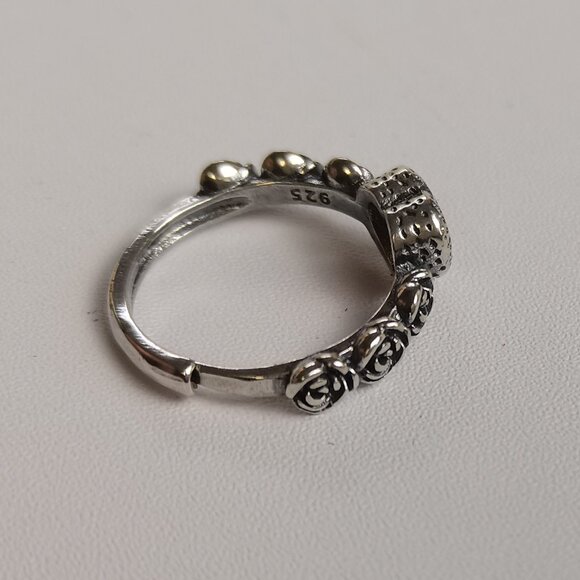Second-hand women's vintage silver ring - Picture 3 of 5